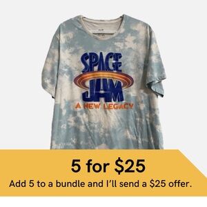 Space Jam tie dyed graphic t-shirt.